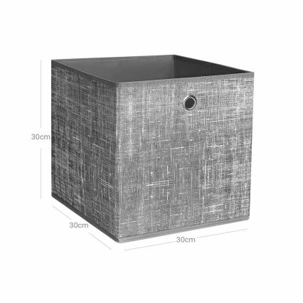 Conjunto de 6 caixas de arrumação CURAN, cinzento