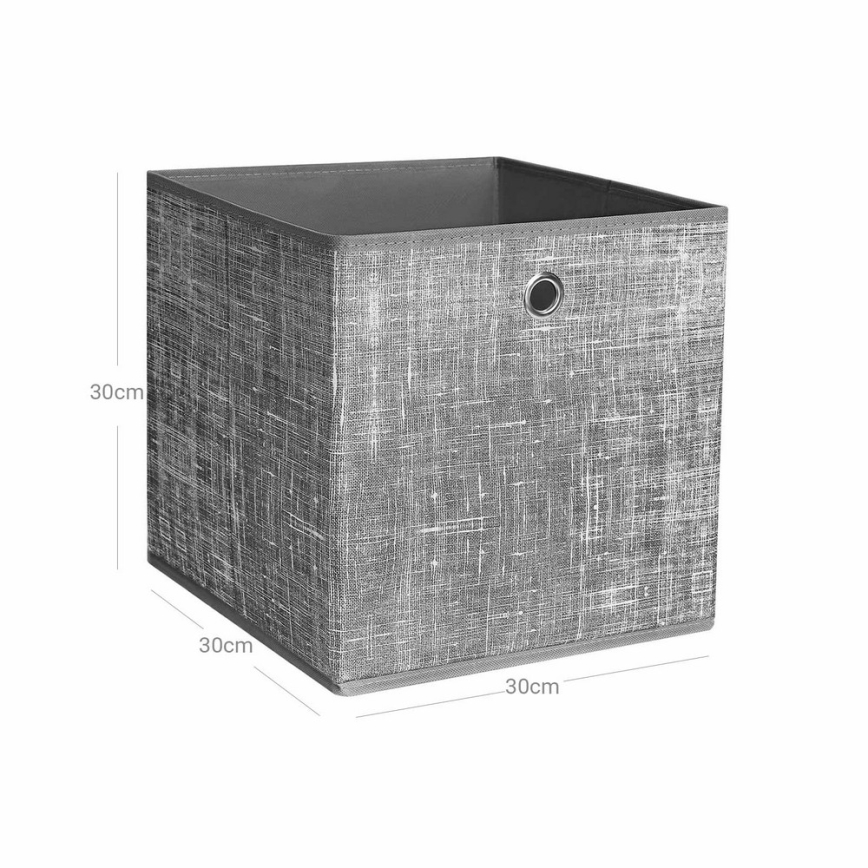 Conjunto de 6 caixas de arrumação CURAN, cinzento