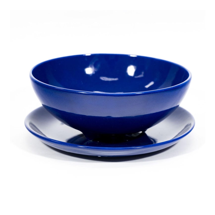 Conjunto de cerâmica de escorredor de pratos azul escuro