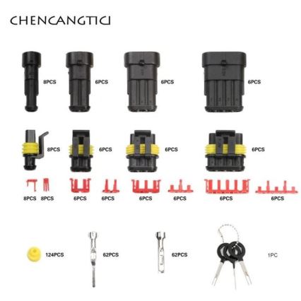 Conjunto de conectores para automóveis à prova de água AMP Tyco 353 pçs