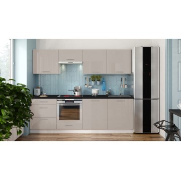 Conjunto de cozinha CELESTE 240 cm, taupe brilhante