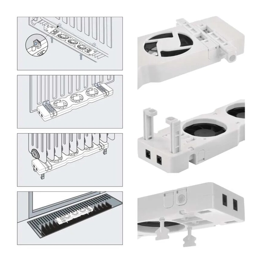 Conjunto de expansão para ventilador do radiador 5V branco