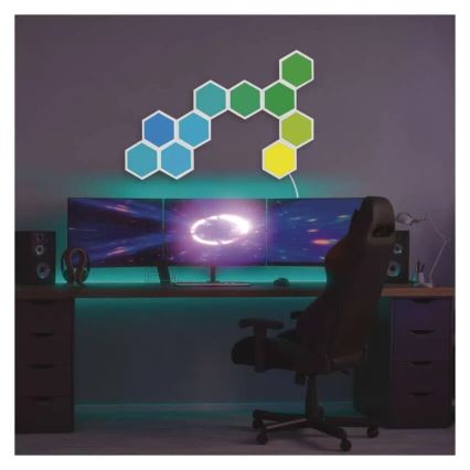 CONJUNTO 3x LED RGBIC+CCT Painel com regulação - extensão 3xLED/1,8W/230V Wi-Fi Tuya