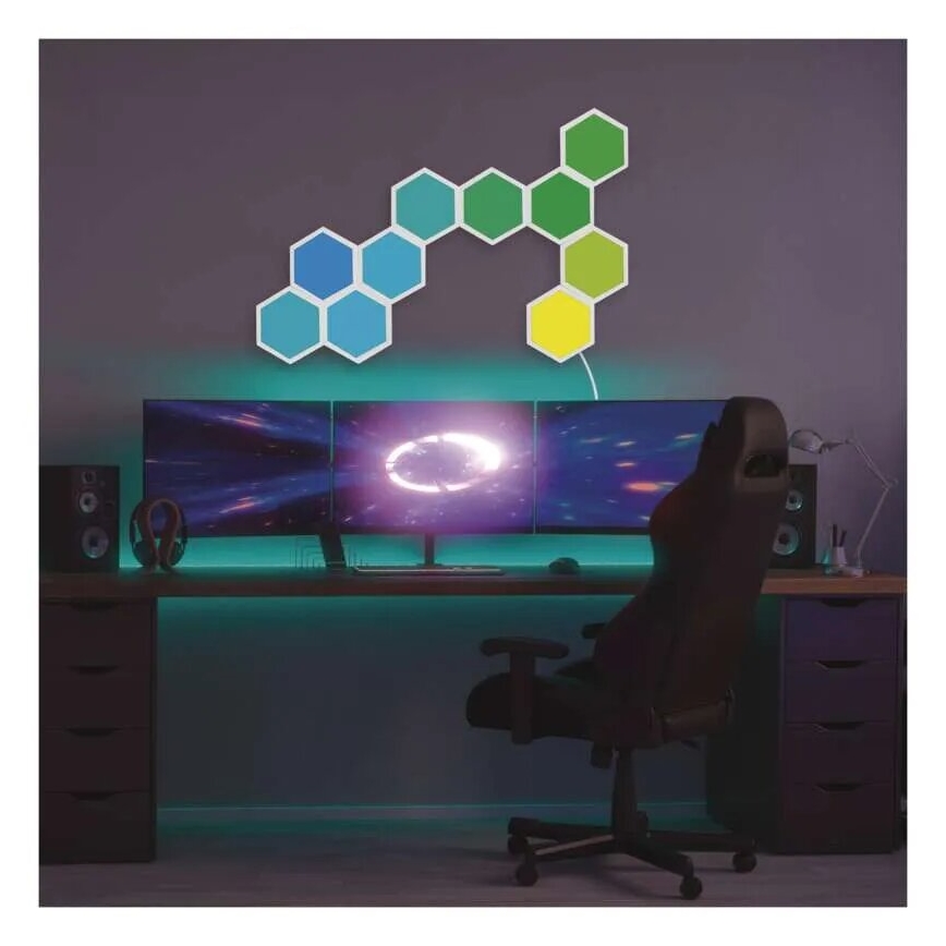 CONJUNTO 3x LED RGBIC+CCT Painel com regulação - extensão 3xLED/1,8W/230V Wi-Fi Tuya
