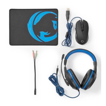 Conjunto de gaming 3 em 1 preto/azul