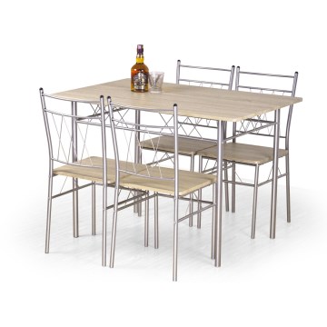 Conjunto de jantar FAUST metal/carvalho sonoma