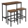 Conjunto de mesa de bar com 2 banquetas BARTIS, castanho/preto