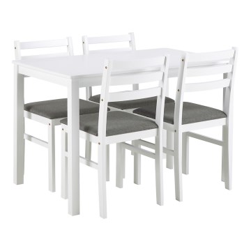 Conjunto de mesa de jantar e 4 cadeiras EMILY branco