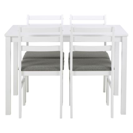 Conjunto de mesa de jantar e 4 cadeiras EMILY branco