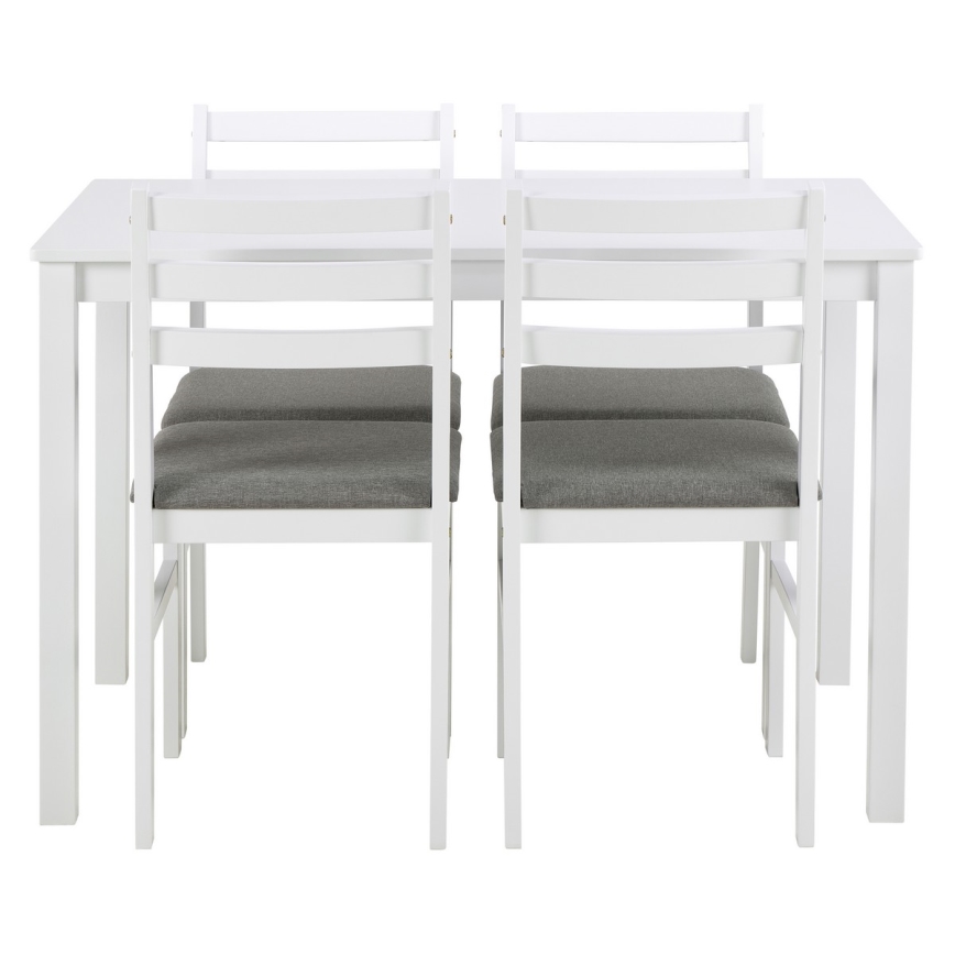 Conjunto de mesa de jantar e 4 cadeiras EMILY branco