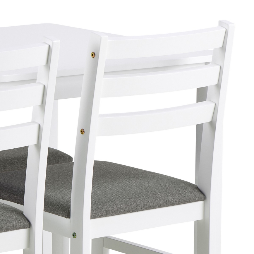 Conjunto de mesa de jantar e 4 cadeiras EMILY branco
