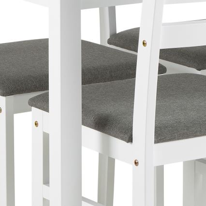 Conjunto de mesa de jantar e 4 cadeiras EMILY branco