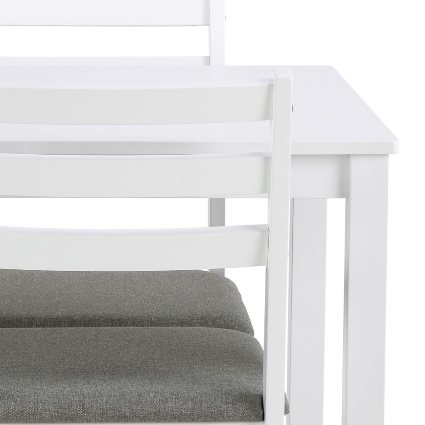 Conjunto de mesa de jantar e 4 cadeiras EMILY branco