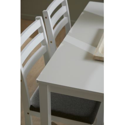 Conjunto de mesa de jantar e 4 cadeiras EMILY branco