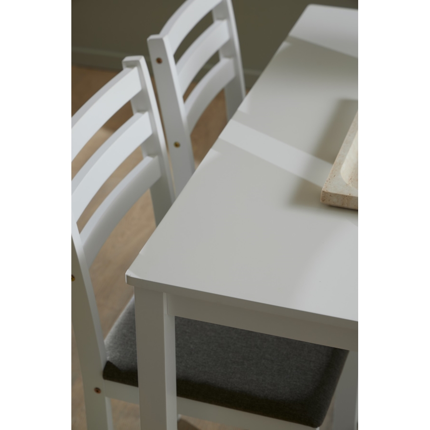 Conjunto de mesa de jantar e 4 cadeiras EMILY branco