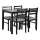 Conjunto de mesa de jantar e 4 cadeiras EMILY preto