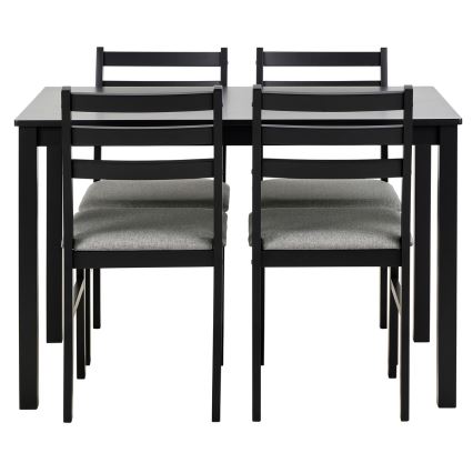 Conjunto de mesa de jantar e 4 cadeiras EMILY preto