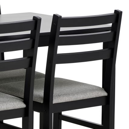 Conjunto de mesa de jantar e 4 cadeiras EMILY preto