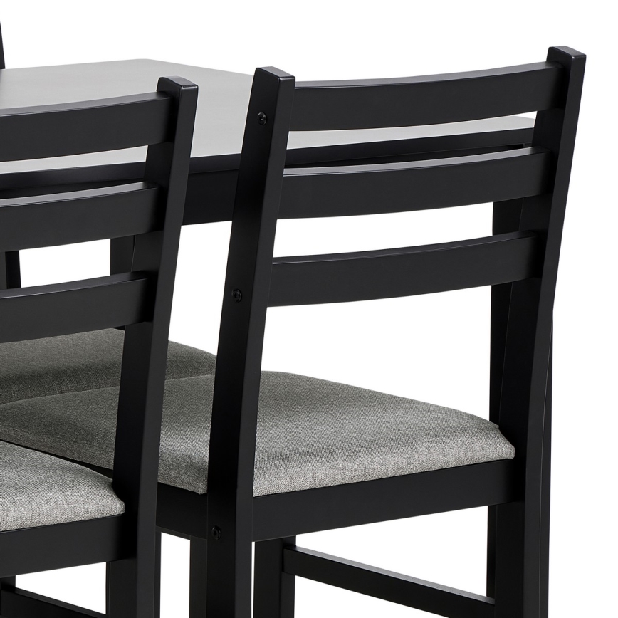 Conjunto de mesa de jantar e 4 cadeiras EMILY preto