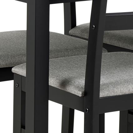 Conjunto de mesa de jantar e 4 cadeiras EMILY preto