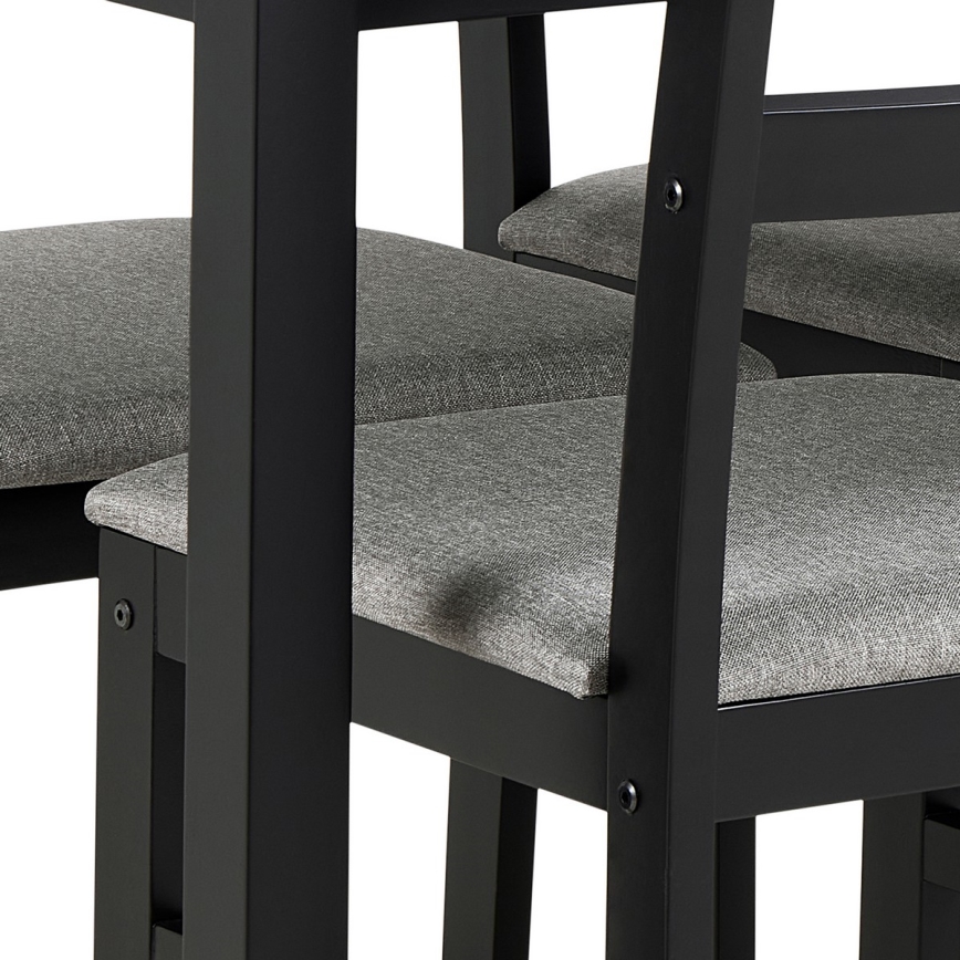 Conjunto de mesa de jantar e 4 cadeiras EMILY preto