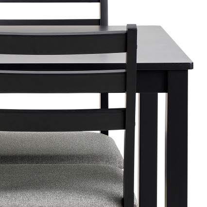 Conjunto de mesa de jantar e 4 cadeiras EMILY preto