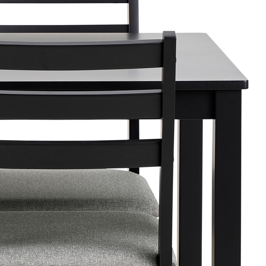 Conjunto de mesa de jantar e 4 cadeiras EMILY preto