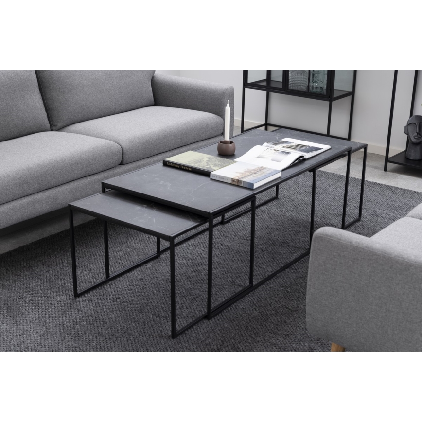 Conjunto de mesas de centro ALMA 3 unid. antracite