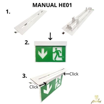 Conjunto de montagem no teto para iluminação de emergência