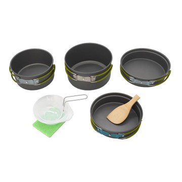 Conjunto de panelas de campismo com acessórios 9pcs