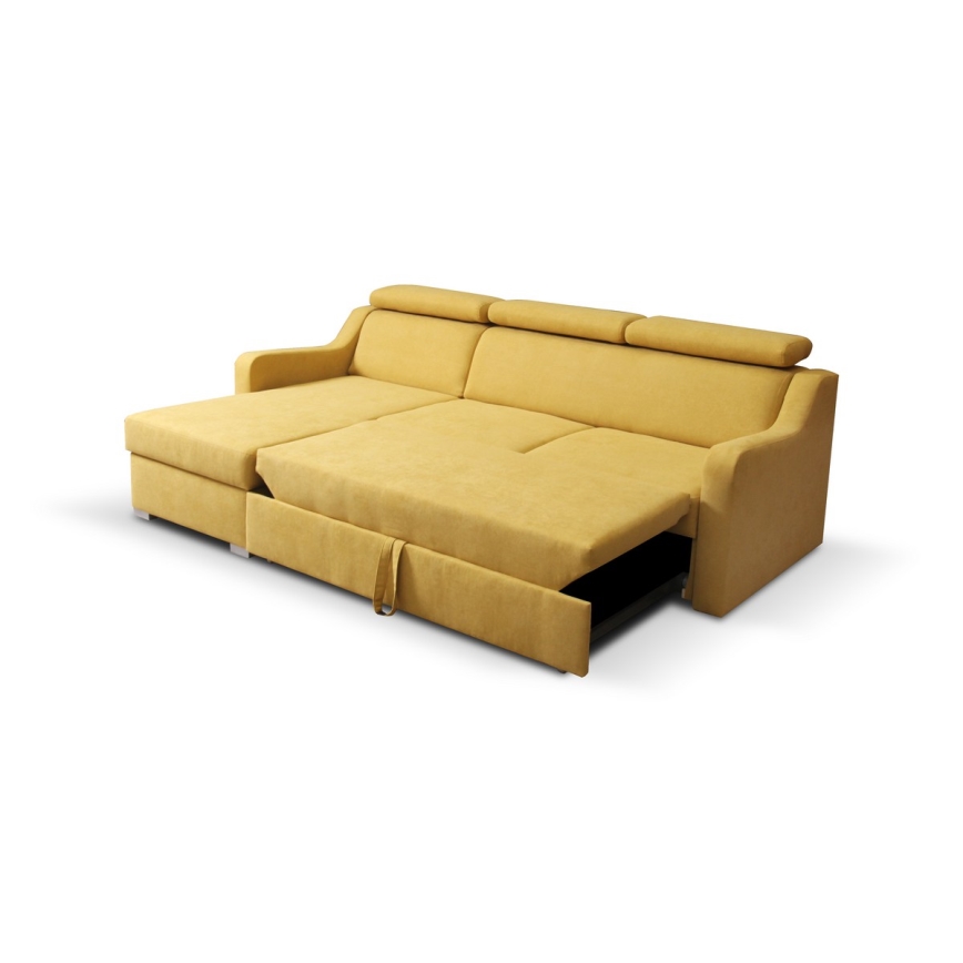 Conjunto de sala de estar de canto dobrável universal com espaço de armazenamento PORTO amarelo