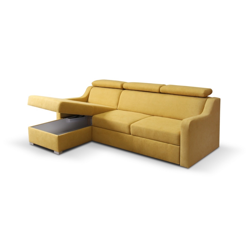 Conjunto de sala de estar de canto dobrável universal com espaço de armazenamento PORTO amarelo