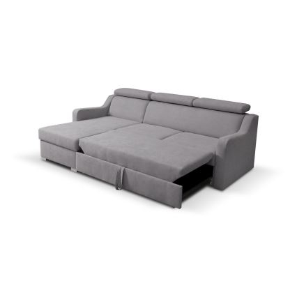 Conjunto de sala de estar de canto dobrável universal com espaço de armazenamento PORTO cinzento