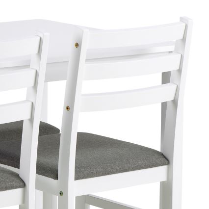 Conjunto de mesa de jantar e 4 cadeiras EMILY branco