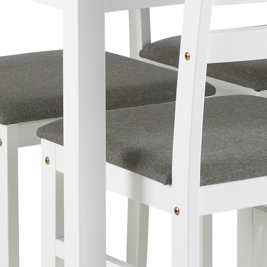 Conjunto de mesa de jantar e 4 cadeiras EMILY branco
