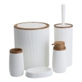 Conjunto para casa de banho ALISON 5 unid. branco/castanho