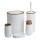 Conjunto para casa de banho ALISON 5 unid. branco/castanho