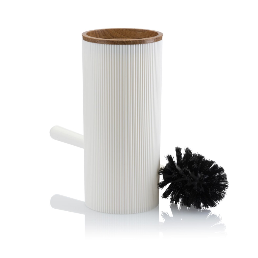 Conjunto para casa de banho ALISON 5 unid. branco/castanho