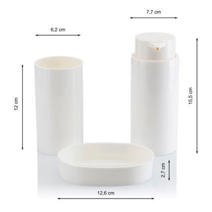 Conjunto para casa de banho CARMEN 5 unid. branco