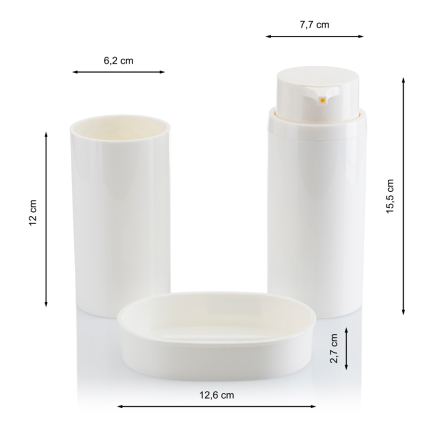 Conjunto para casa de banho CARMEN 5 unid. branco