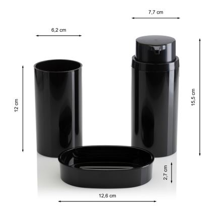 Conjunto para casa de banho CARMEN 5 unid. preto