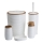 Conjunto para casa de banho CAROL 5 unid. branco/castanho