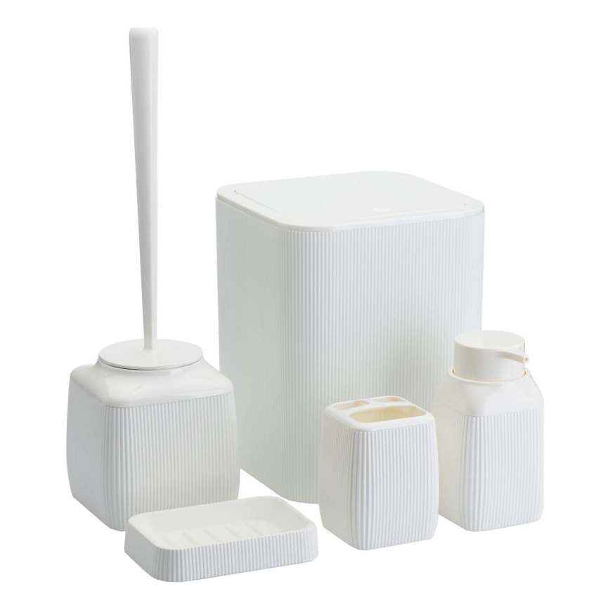 Conjunto para casa de banho CRYSTAL 5 unid.  branco