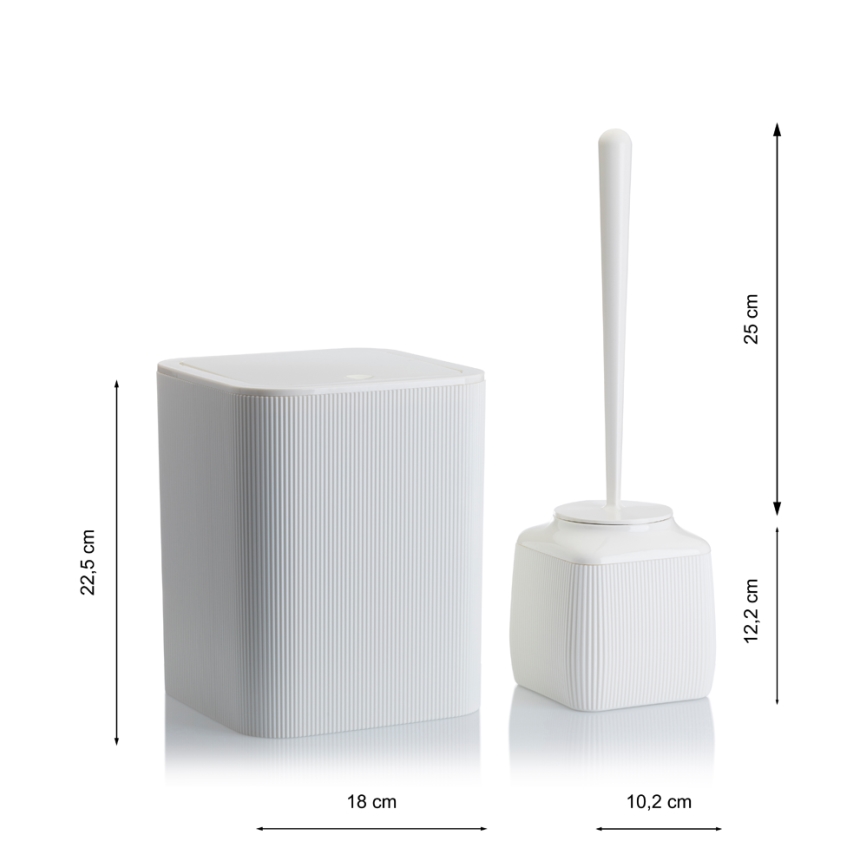 Conjunto para casa de banho CRYSTAL 5 unid.  branco