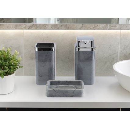 Conjunto para casa de banho GRIS 5 unid. cinzento/cromado brilhante