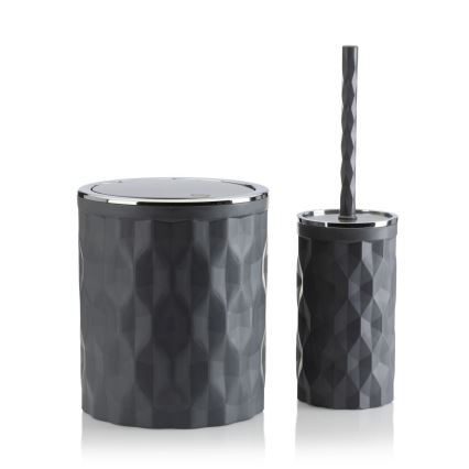Conjunto para casa de banho REINA 5 unid. antracite/cromado brilhante