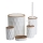 Conjunto para casa de banho REINA 5 unid. branco/castanho