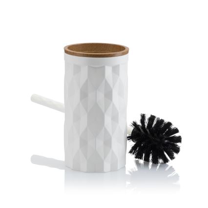Conjunto para casa de banho REINA 5 unid. branco/castanho