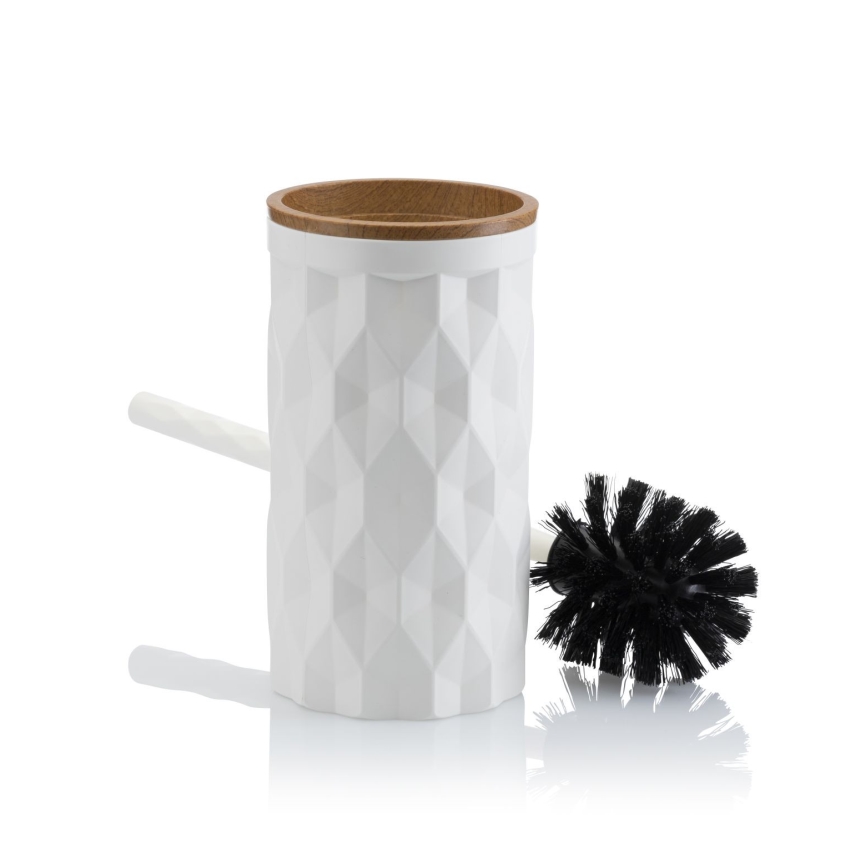 Conjunto para casa de banho REINA 5 unid. branco/castanho