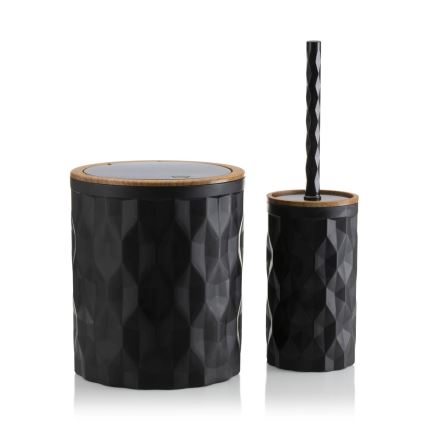 Conjunto para casa de banho REINA 5 unid. preto/castanho